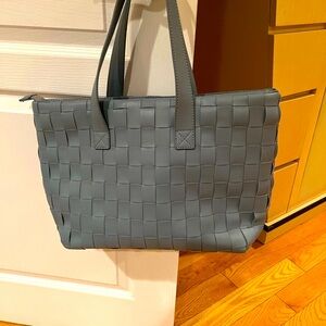 Like New Like Dreams Woven Vegan Leather Tote Bag - Gray never used